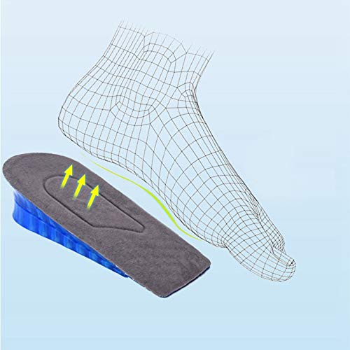 2-Layer Height Increase Insole Silicone Heel Cushion Inserts Gel Heel Pads Taller Height Lift Comfy Unisex Men Women Shoes