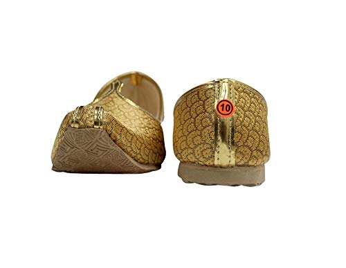 Mens Gold Antique Wedding Shoes Formal Handmade Jooti Ethnic Jutti Mojari