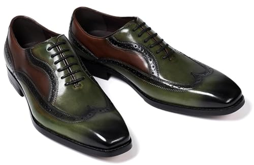Mens Oxfords Formal Dress Suit Shoes Genunie Leather Wingtip Brogues Modern Derby Fashion Prom Wedding Business Casual