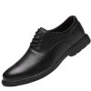 Men's Classic Dress Oxford Shoes - Lace-up Formal Tuxedo Shoes for Wedding, Round Toe Leather, Non Slip Block Heel