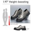 Men's Printed Leather Platform Oxford Dress Shoes Classic Lace Up Anti-Slip Lug Sole Block Heel Formal Oxfords for Wedding