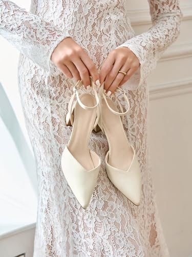 Womens Closed Toe Heels Chunky Block Heel Ankle Strap Pumps Slingback Heeled Sandals