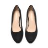 Women's Low Wedges Heels Closed Round Toe Pumps Comfortable Slip On Dress Work Wedding Shoes