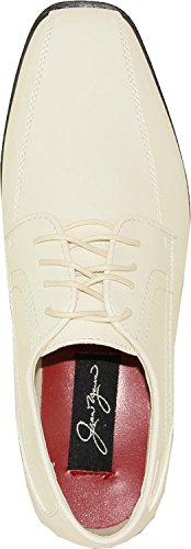 JY02 Tuxedo Dress Shoe Double Runner for Wedding, Prom and Formal Event Ivory Patent