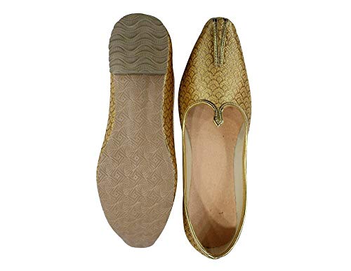 Mens Gold Antique Wedding Shoes Formal Handmade Jooti Ethnic Jutti Mojari