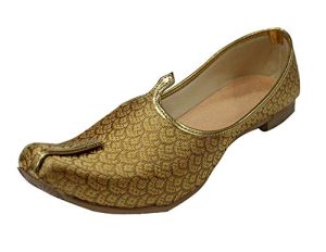 Mens Gold Antique Wedding Shoes Formal Handmade Jooti Ethnic Jutti Mojari