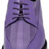 BMY Men's Striped Satin Matching Patent Upper Oxfords Formal Dress Shoes