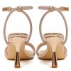 Womens Sandals Strappy Heels for Women Ankle Strap Lace Up Heels Square Open Toe Heels Tie Up Stiletto High Heeled Sandals for