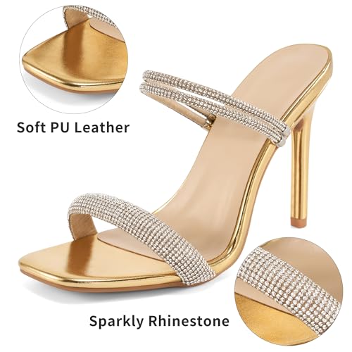 Comfortable Heels for Women Wedding: Fashion Womens Stiletto Heeled Sandals for Party Prom - Ladies Sparkle Heel Shoes