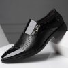 Men's Tuxedo Patent Leather Dress Shoes Classic Zip Formal Business Shoes Oxfords