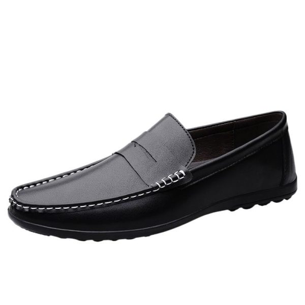 PU Leather Slip Resistant Flat Heel Lightweight Classic Slip-on Party Shoes Wedding Loafers for Mens