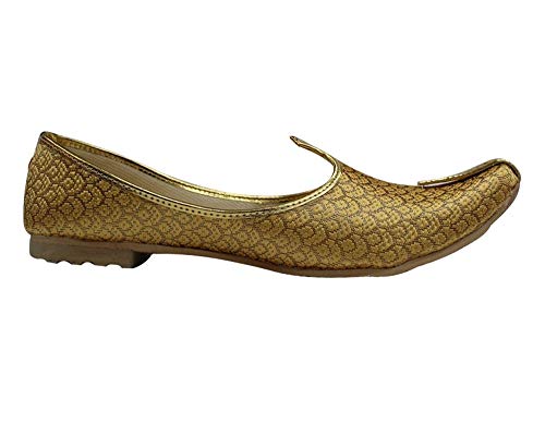 Mens Gold Antique Wedding Shoes Formal Handmade Jooti Ethnic Jutti Mojari