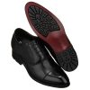 Men's Invisible Height Increasing Elevator Shoes - Black Premium Leather Lace-up Formal Derby Oxfords - 3 Inches Taller - Y6710