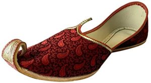 Men's Gold Khussa Shoes Punjabi Jutti Indian Ethnic Mojari Tribal Bridal Shoes