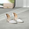 Women's Closed Toe High Heels Stiletto Pointed Toe Strappy Pearl Elegant D'Orsay Dress Wedding Party Pumps Shoes