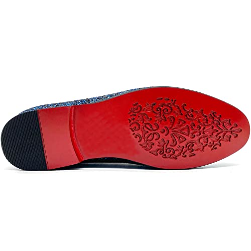 Men's Glitter Loafers Shiny Slip On Dress Shoes Luxury Sparkling Studded Loafers