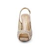 Women's High Heels Platform Dress Rhinestones Peep Toe Pumps Shoes