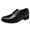 Mens Dress Formal Shoes Calfskin Leather Fashion Lace Up Anti-Slip Non Slip Rubber Sole Block Heel Shoe for Business Office