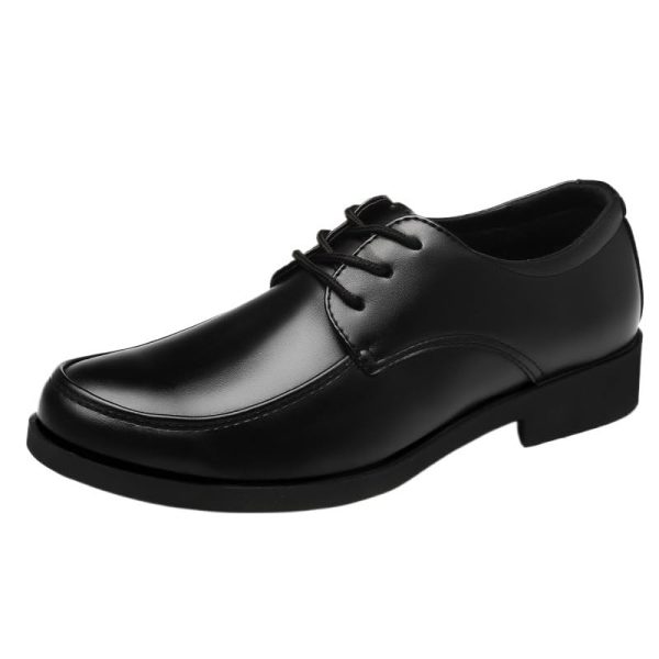 Mens Dress Formal Shoes Calfskin Leather Fashion Lace Up Anti-Slip Non Slip Rubber Sole Block Heel Shoe for Business Office