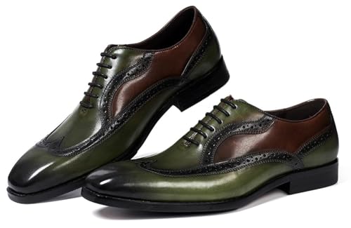 Mens Oxfords Formal Dress Suit Shoes Genunie Leather Wingtip Brogues Modern Derby Fashion Prom Wedding Business Casual
