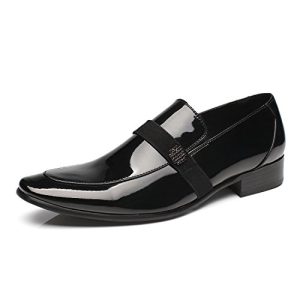 Tuxedo Shoes Patent Leather Wedding Shoes for Men Cap Toe Lace up Formal Business Oxford Shoes