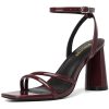 Block Heels Prom Heeled Sandals for Women Chunky Square Open Toe Strappy High Heels Ankle Strap Wedding Bridal Shoes High Heel