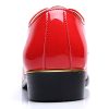 Dress Shoes Men Classic Pointed-Toe Patent Leather Lace-up Formal Oxford Shoes Black Brown Red Grey
