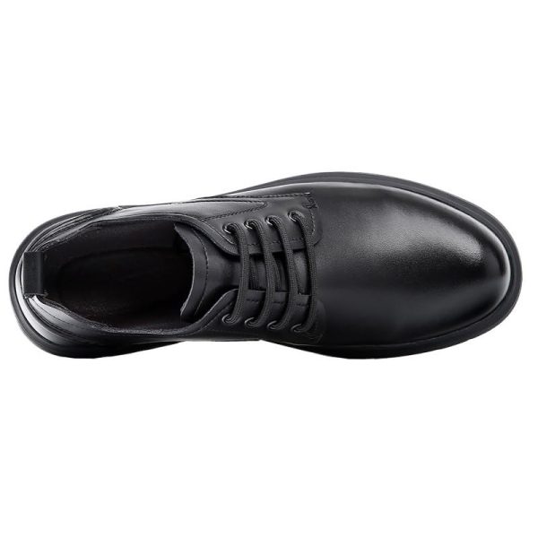Men's Platform Dress Oxford Formal Shoes Lace Up Genuine Leather Block Heel Wedding Prom Round Toe