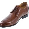 Men's Invisible Height Increasing Elevator Shoes - Brown Premium Leather Lace-up Formal Oxfords - 3 Inches Taller - Y40201 -