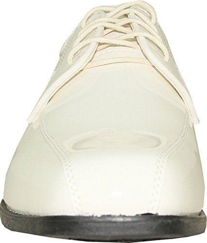 JY02 Tuxedo Dress Shoe Double Runner for Wedding, Prom and Formal Event Ivory Patent