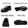 Mens Patent Leather Slip-On Platform Dress Horsebit Loafer Low Heels Round Toe Non-Slip Penny Shoes for Formal Business Wedding
