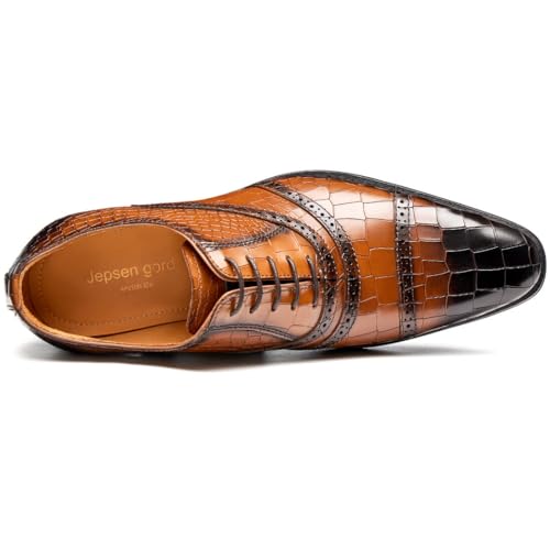 Men's Dress Shoes Genuine Leather Oxfords Luxury Formal Business Suit Shoes with Blake Rapid Stitch