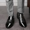 Men's Tuxedo Patent Leather Dress Shoes Classic Zip Formal Business Shoes Oxfords