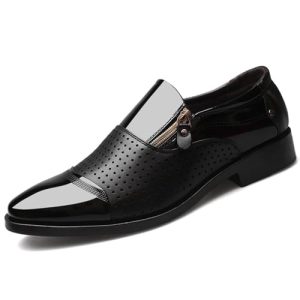 Men's Tuxedo Patent Leather Dress Shoes Classic Zip Formal Business Shoes Oxfords