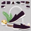 Mens Canvas Textile & Suede Leather Adults Noble Penny Loafers Slip On Prom & Wedding Party Shoes for Prom Graduation