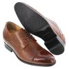 Men's Invisible Height Increasing Elevator Shoes - Brown Premium Leather Lace-up Formal Oxfords - 3 Inches Taller - Y40201 -
