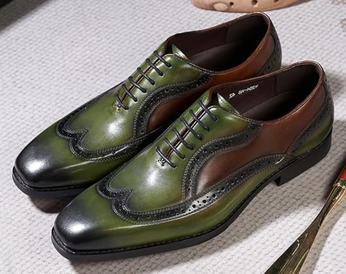 Mens Oxfords Formal Dress Suit Shoes Genunie Leather Wingtip Brogues Modern Derby Fashion Prom Wedding Business Casual