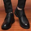 Formal Oxford Shoes for Men's Lace Up Comfort Orthopedic Synthetic Leather Prom Wedding Block Heel Casual Shoe