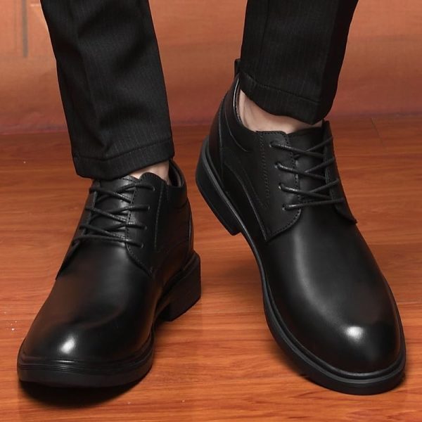 Formal Oxford Shoes for Men's Lace Up Comfort Orthopedic Synthetic Leather Prom Wedding Block Heel Casual Shoe