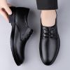Oxford Shoes for Men Lace Up Vintage Top-Grain Leather Prom Wedding Anti-Slip Non Slip Rubber Sole Block Heel Casual Shoe