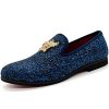 Men's Glitter Loafers Shiny Slip On Dress Shoes Luxury Sparkling Studded Loafers