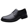 Oxford Shoes for Men Lace Up Vintage Top-Grain Leather Prom Wedding Anti-Slip Non Slip Rubber Sole Block Heel Casual Shoe