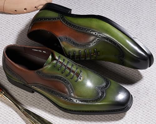Mens Oxfords Formal Dress Suit Shoes Genunie Leather Wingtip Brogues Modern Derby Fashion Prom Wedding Business Casual