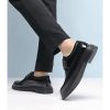 Brogue Oxford Shoes for Men Burnished Leather Lace Up Wedding Anti-Slip Rubber Sole Slip Resistant Block Heel Shoe Business Cap