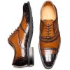 Men's Dress Shoes Genuine Leather Oxfords Luxury Formal Business Suit Shoes with Blake Rapid Stitch