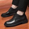 Formal Oxford Shoes for Men's Lace Up Comfort Orthopedic Synthetic Leather Prom Wedding Block Heel Casual Shoe