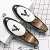 Men's Leather Loafers with Tassels, Two-Toned, Low Heel Slip On Shoes for Dance Party Wedding Prom