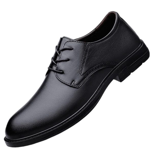 Oxford Shoes for Men Lace Up Vintage Top-Grain Leather Prom Wedding Anti-Slip Non Slip Rubber Sole Block Heel Casual Shoe