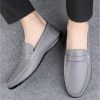 PU Leather Slip Resistant Flat Heel Lightweight Classic Slip-on Party Shoes Wedding Loafers for Mens