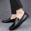 PU Leather Slip Resistant Flat Heel Lightweight Classic Slip-on Party Shoes Wedding Loafers for Mens